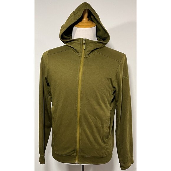 Arcteryx Dallen Tech Fleece Hoodie Men's Size small Green Full Zip Hiking good - Picture 1 of 16